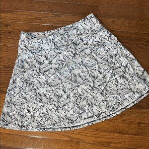 Leaf Print Black and White Skirt by Eddie Bauer